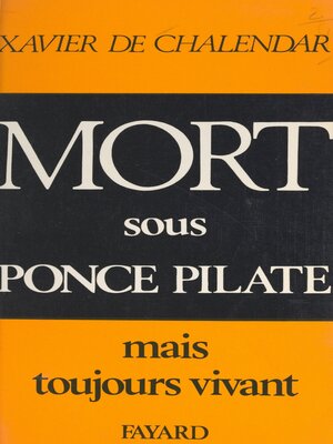 cover image of Mort sous Ponce Pilate